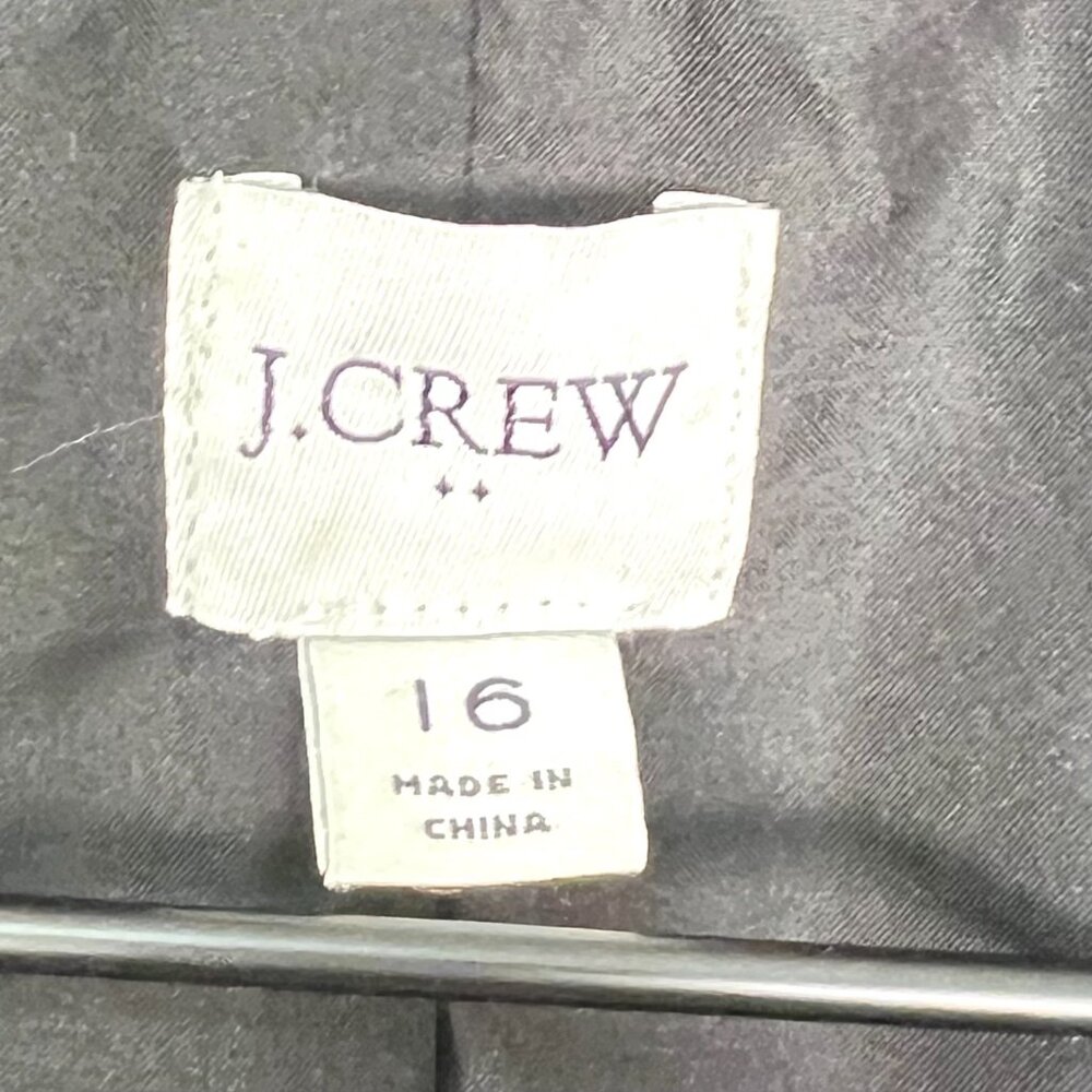 J.Crew Wool Blend High Neck Long Coat with Hidden Zipper Black Size 16 - Picture 6 of 7